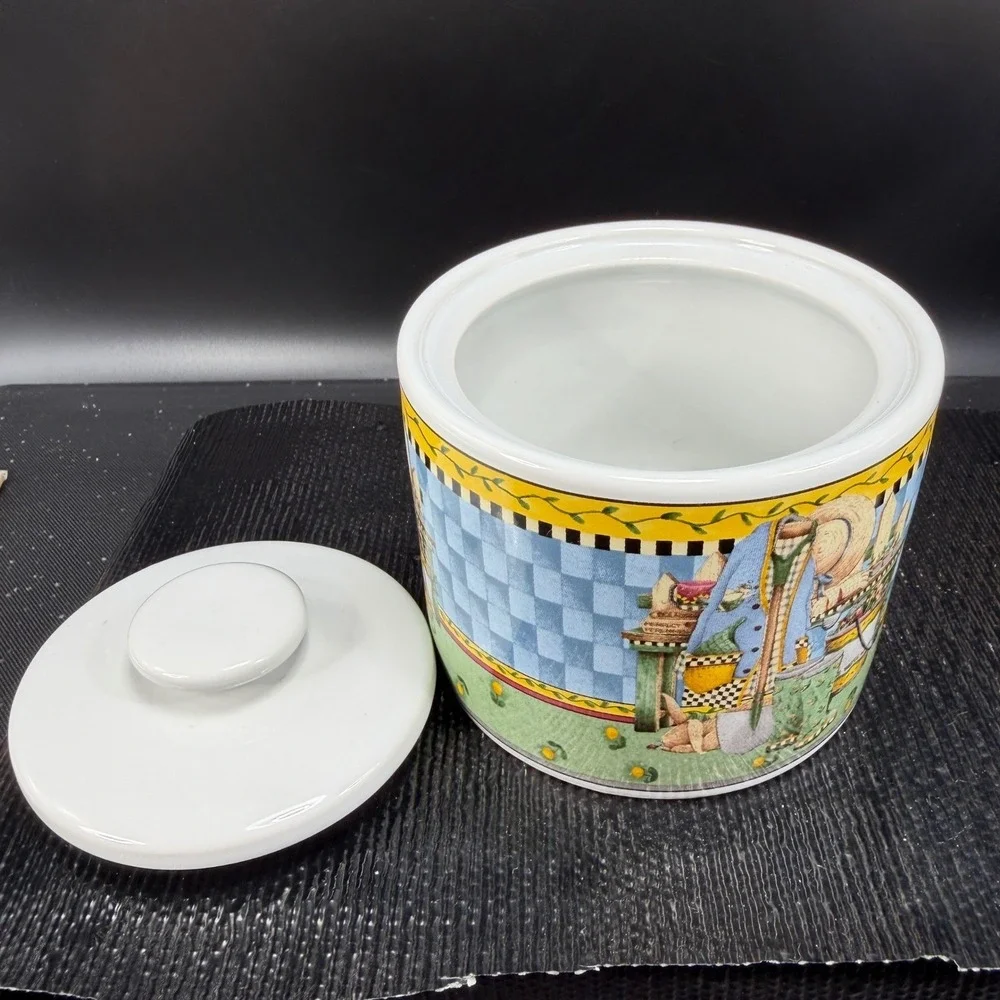 Sakura Garden Vignette Debbie Mumm Sugar Bowl Canister Jar with Lid 1999 Vintage